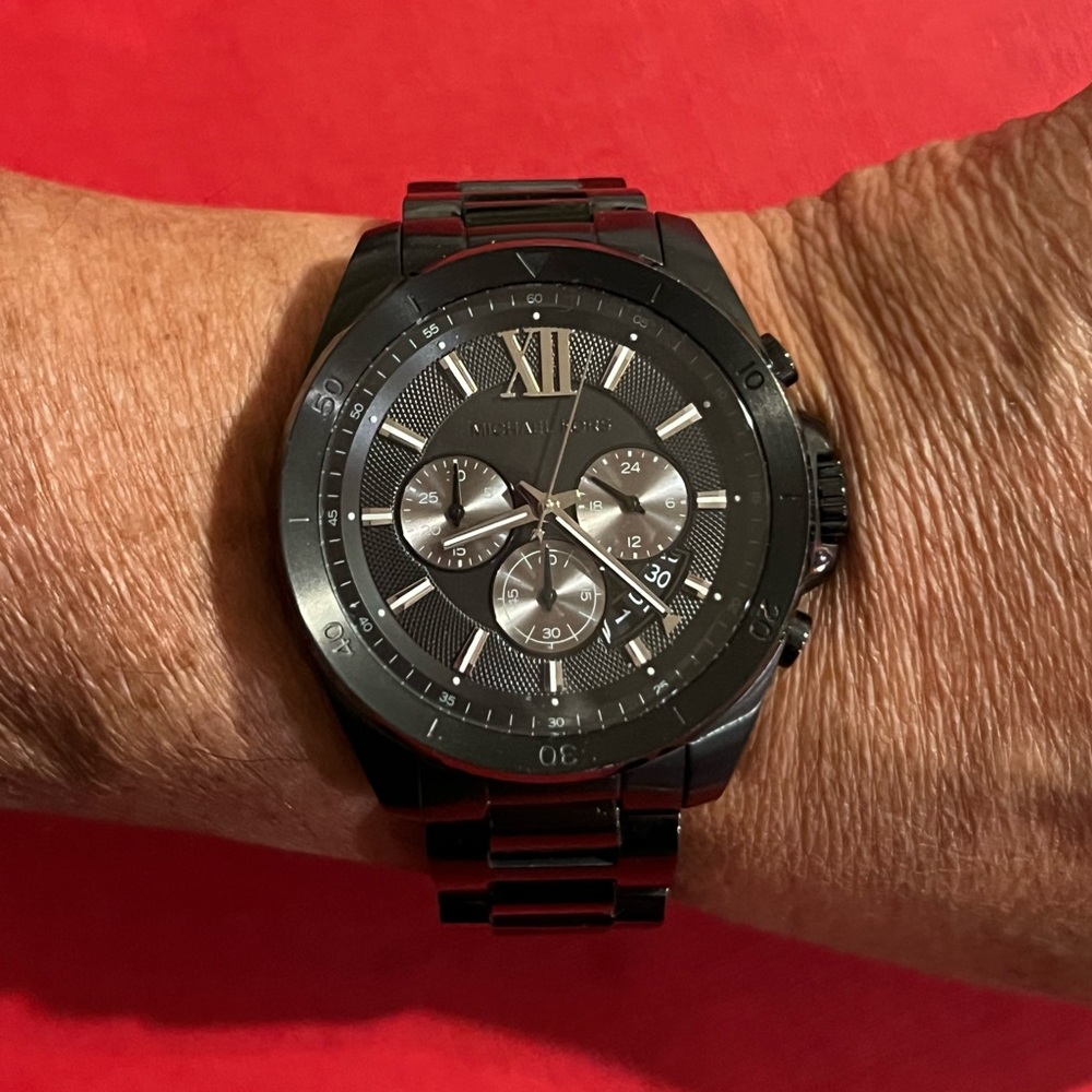 Michael Kors Men Brecken watch 45mm Chronograph Movement Black MK8858